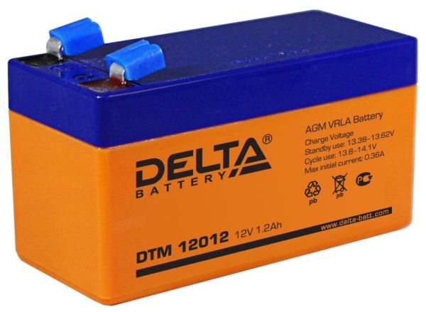 Аккумулятор для ИБП Delta Battery DTM 12012 1,2А/ч-12V- EN1 - прямая 97x43x57 -